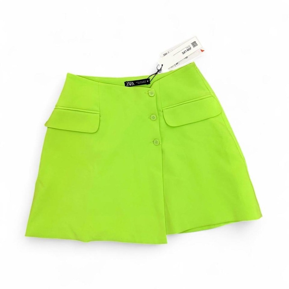 Zara Neon Green Mini Skirt Size M Brand new with tags